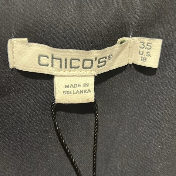 Chicos navy floral ruched sleeve soft open front blazer jacket size 3.5 XL - Picture 7 of 13